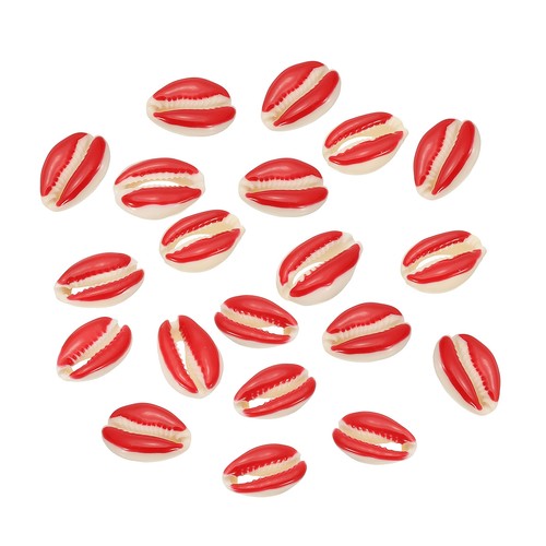 Pcs red white - red,, oval