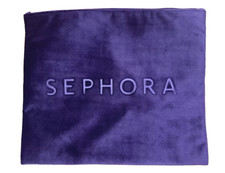 Sephora Purple Velvet Large Toiletries Bag / Cosmetics Pouch Measures 28 x 24cm