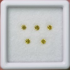 Yellow Sapphire 2.0 mm – 5 pcs Natural Calibrated Round Melee Gemstones