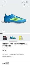 Adidas F50 Elite FG Size 3