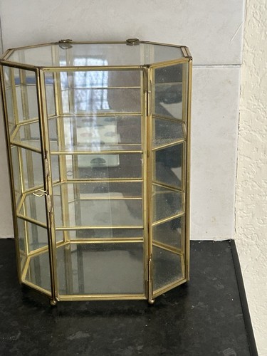 Vintage brass and glass curio - vintage,
