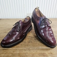Mens Jones English Benchmade Full Leather Lace Up Brogue Shoes Oxblood Brown 8uk