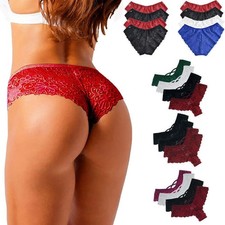 4 Pack Womens Lace Brazilian