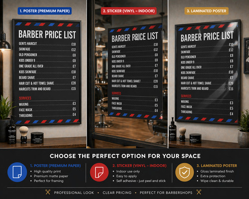 Barber shop salon price list - barber,