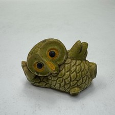 Unbranded Vintage Green Ceramic Owl Figurine Mini Ornament