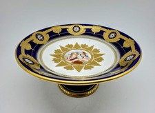 Finest Quality Antique Sevres Cherubs Raised Gold & Jewelled Compote Plate 1873