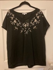 Ladies Black Short Sleeved Top