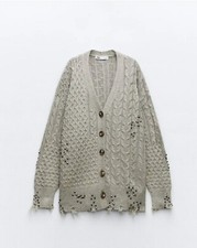 zara cable knit cardigan with