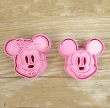 Minnie & Mickey Mouse Cookie Cutter Baking Stencil Mould Set of 2 UK SELLER