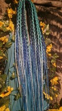 Double Ended Dreads 26inch 20 Pack Blue/turquoise Glitter Mix Freegift 🎁✨️