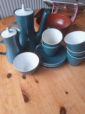 poole Pottery  Blue moon Coffee Cup Saucer Set Vintage