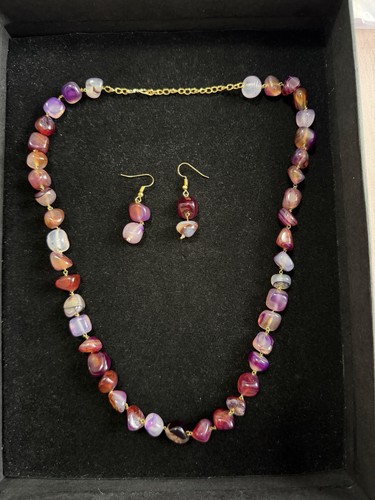 Natural purple agate - purple, chip