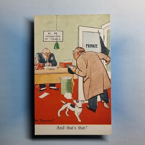 Comic postcard c1940 tax - comic, h.m.
