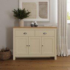 Lancaster Large Sideboard Cream and Oak 3 door 2 Dr Hallway Living Bedroom