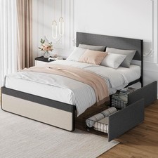 Queen size bed frame with - bed,