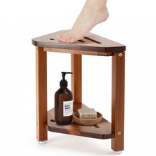 Acacia Wood Corner Shower