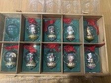Vintage Thomas Pacconi Classics 9 Glass Globe Christmas Ornaments/ Baubles 