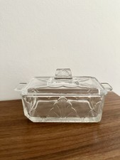Vintage Art Deco Glass Butter