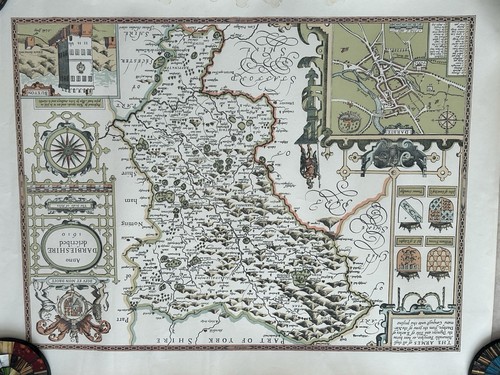 Vintage map derbyshire - of, in