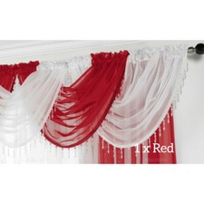 PLAIN BEADED VOILE SWAGS NET