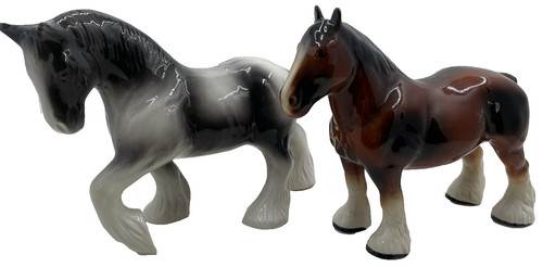Ceramic shire horses tall - shire,