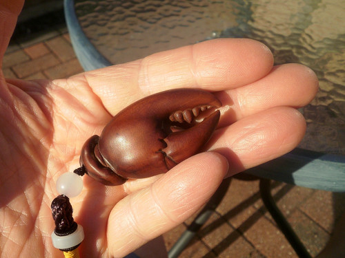 Hand carved wood - carved, crab