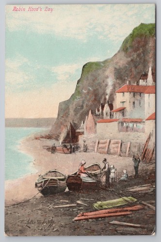 Postcard vintage printed robin - printed,