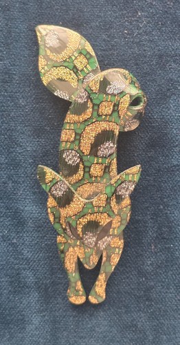 Lea stein fox brooch green - brooch,