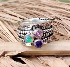 Amethyst spinner ring - amethyst,
