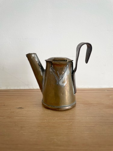 Antique brass miners - antique, teapot