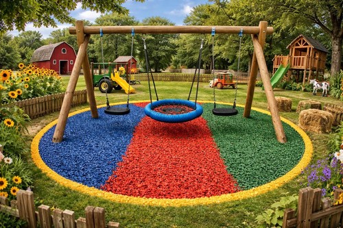 Playground rubber chippings - playground,