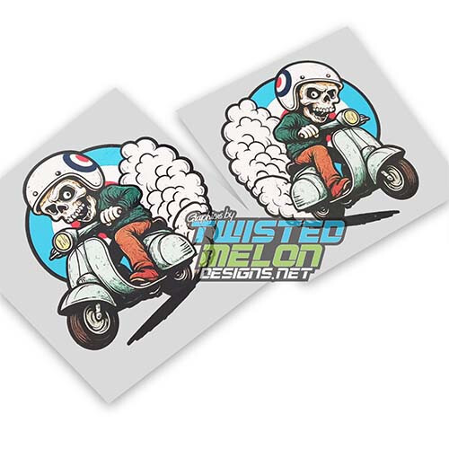 Mods skull rider lambretta - mods,