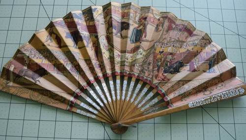 7269 antique hand fan - antique,