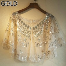 Lady Sequin Cape Stole Bolero