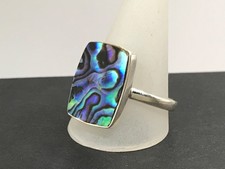 Abalone ring, solid Sterling