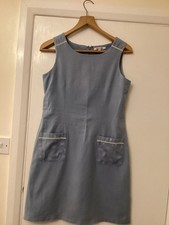 Alice Collins Size 14 Cotton/linen Pale Blue Sleeveless Dress