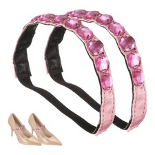 2 Pcs Rhinestone Elastic Shoe