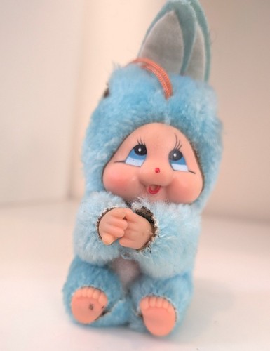 Vintage monchhichi blue bunny - vintage,