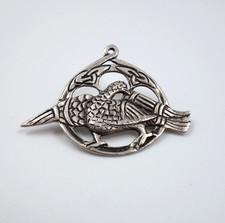 Vintage CH Celtic Bird Brooch - Alexander Ritchie Inspired Design 60s 1963 6.73g