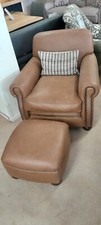 Tetrad Buick Leather Chair & Stool Ex-Display