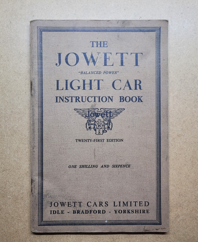 Jowett light car - car, instruction