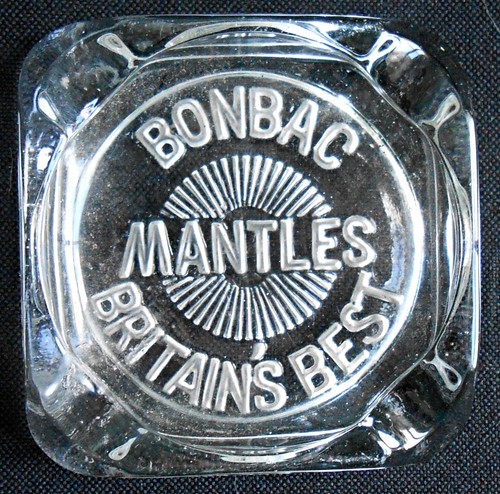 Glass advertising ashtray - glass,