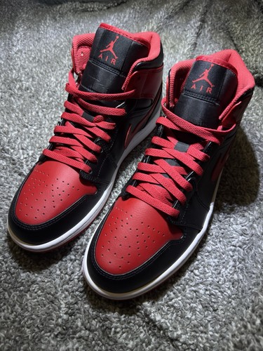 Jordan mid red black men - jordan, men’s