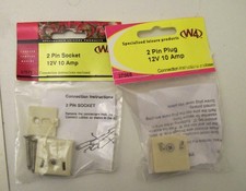 2 PIN PLUG 12V 10 AMP & 2PIN 12V 10AMP SOCKET FOR CARAVAN MOTORHOME