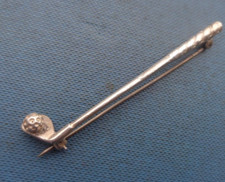 Vintage Attractive Silver Golf / Golfing Brooch c.1960/70s  -  Club and Ball