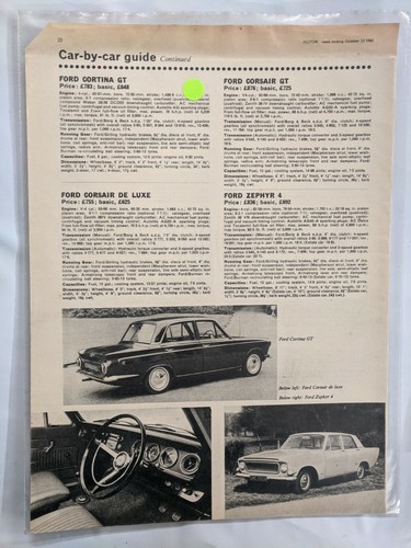 Car guide ford - ford, cortina