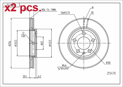 Pcs front brake - brake, disc