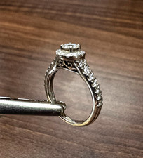 Tolkowsky Engagement Ring Wedding Band Bridal Set 14k White Gold Size 5.5 Box