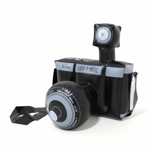 Inflatable camera with strap - with,