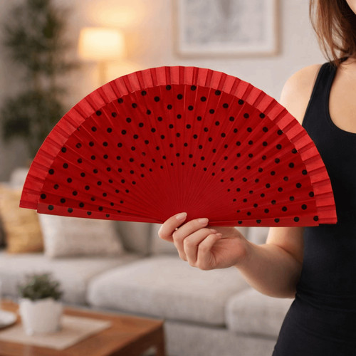 1pc wood spanish fan dots - spanish,